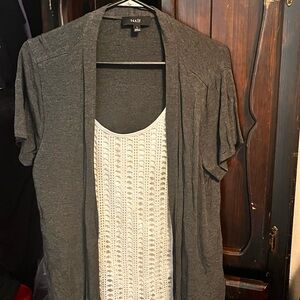 NAIF Gray Cardigan with Open Front and Relaxed Fit